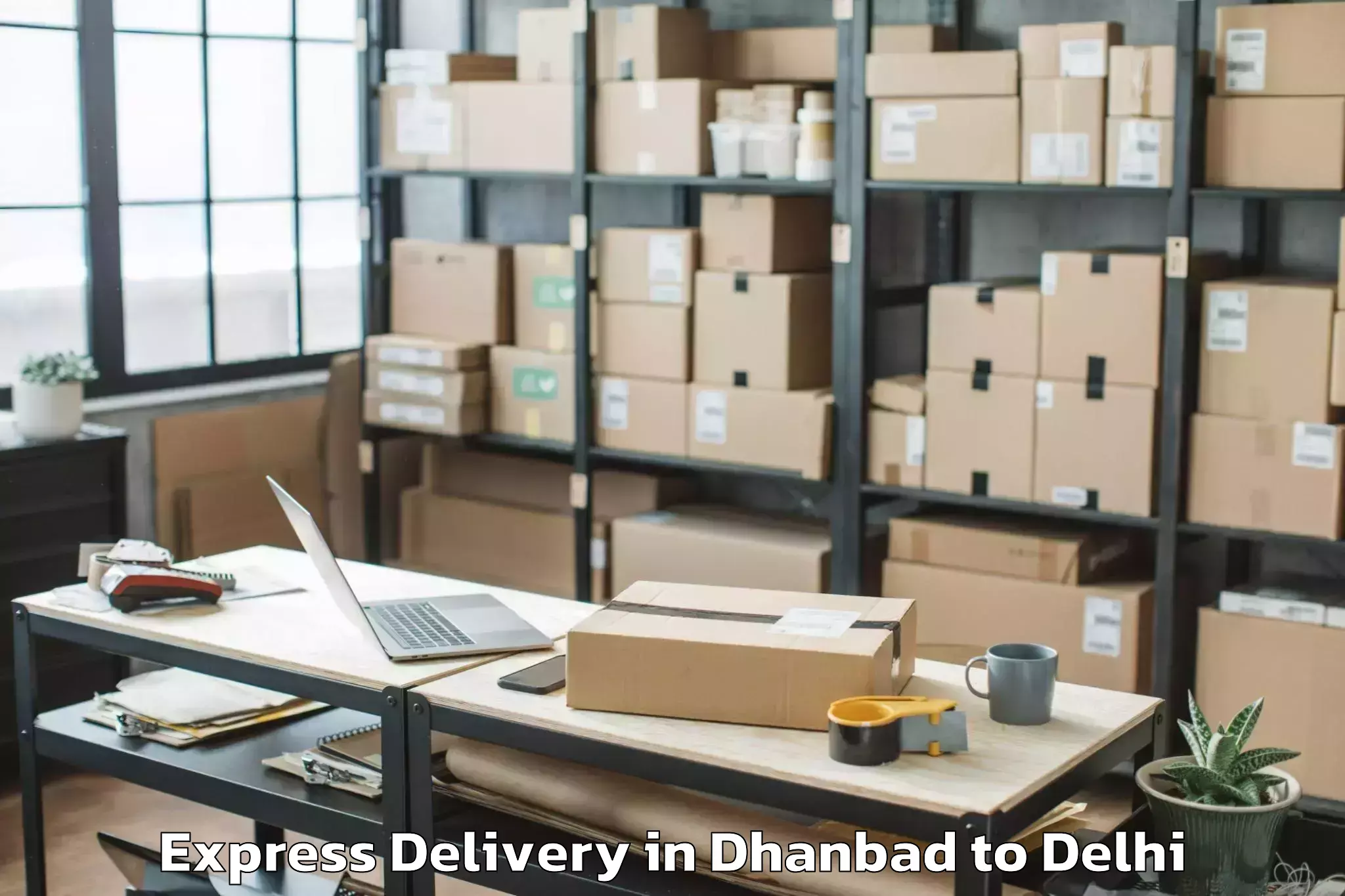 Hassle-Free Dhanbad to Naraina Industrial Estate Express Delivery